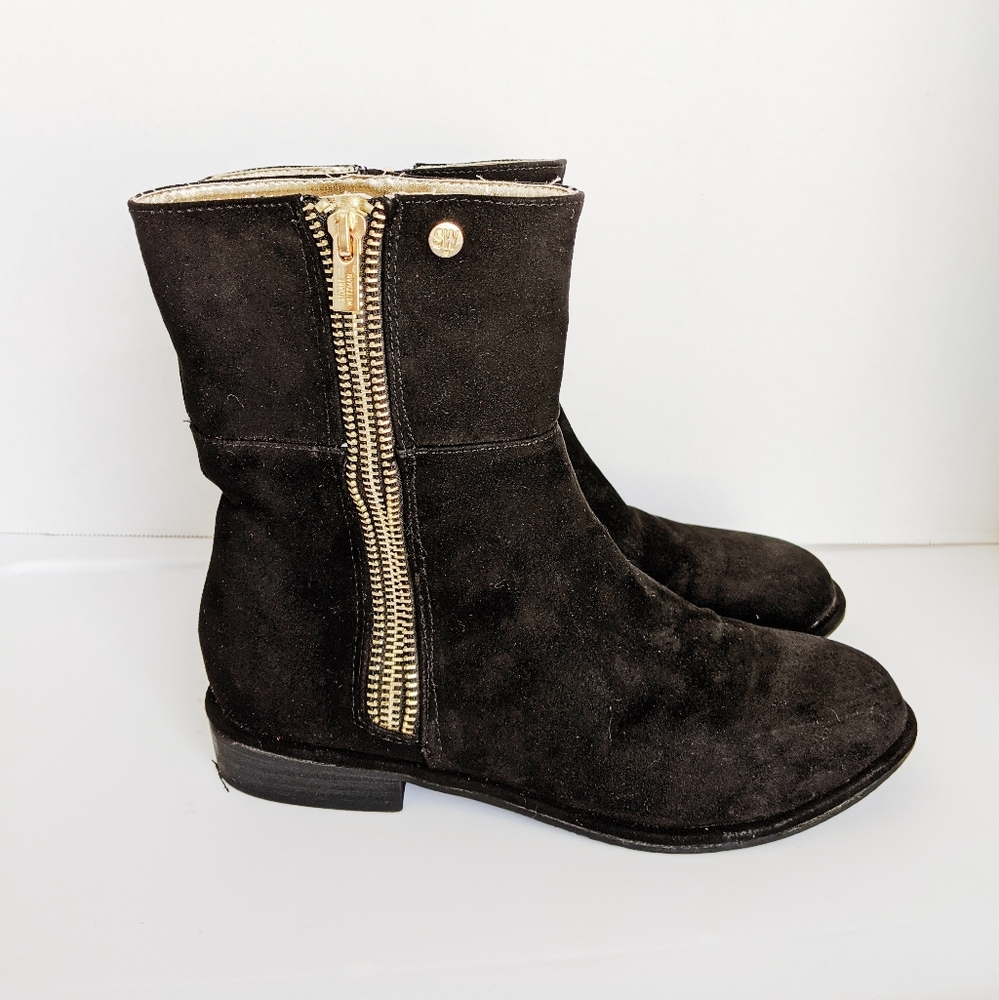 Stuart Weitzman Lowland Low Zipper Boots Black 35